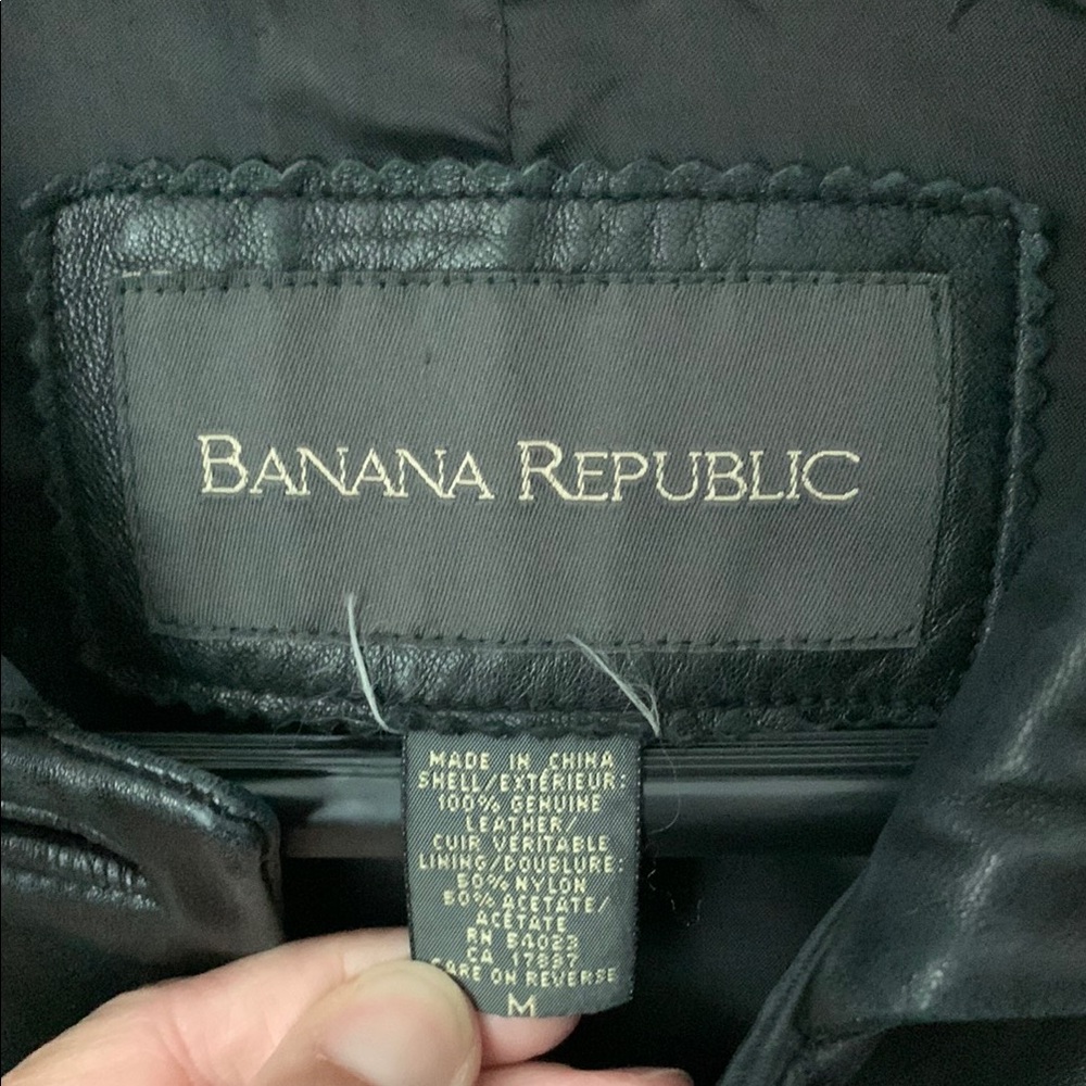 Banana Republic Classic Black Leather Jacket - Picture 2 of 5